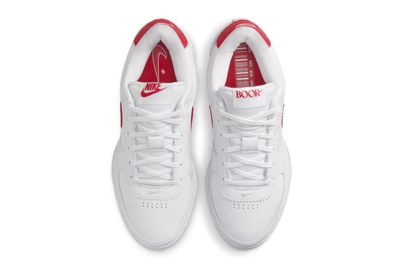 ナイキブック1の新色 “フォレストガンプ”の最新ビジュアルが浮上 Nike Book 1 "Forrest Gump" Has an Official Release Date White/Varsity Red-Varsity Blue FJ4249-105 devin booker nba phoenix suns basketball player swoosh