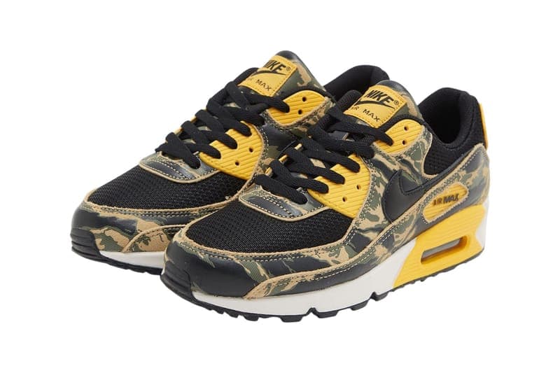 ナイキ エアマックス90のカモ パックより新色ユニバーシティゴールドが登場 Nike Air Max 90 “University Gold” IF1721-001 “Camo Pack” Release Info 