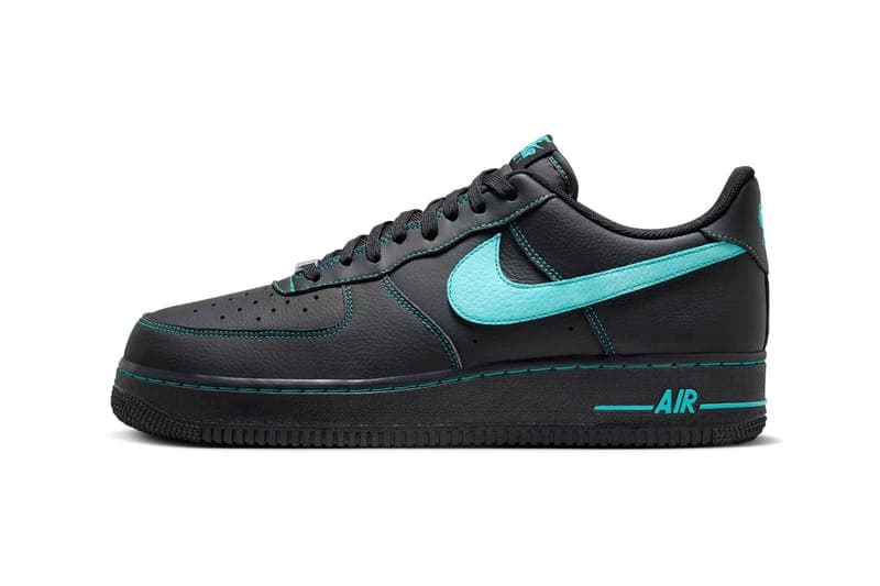 ナイキ エアフォース 1 にティファニーコラボを想起させる新色が登場 Nike Air Force 1 Low Black Tiffany release info