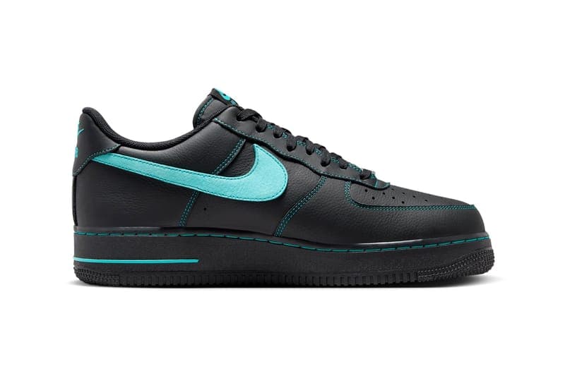 ナイキ エアフォース 1 にティファニーコラボを想起させる新色が登場 Nike Air Force 1 Low Black Tiffany release info