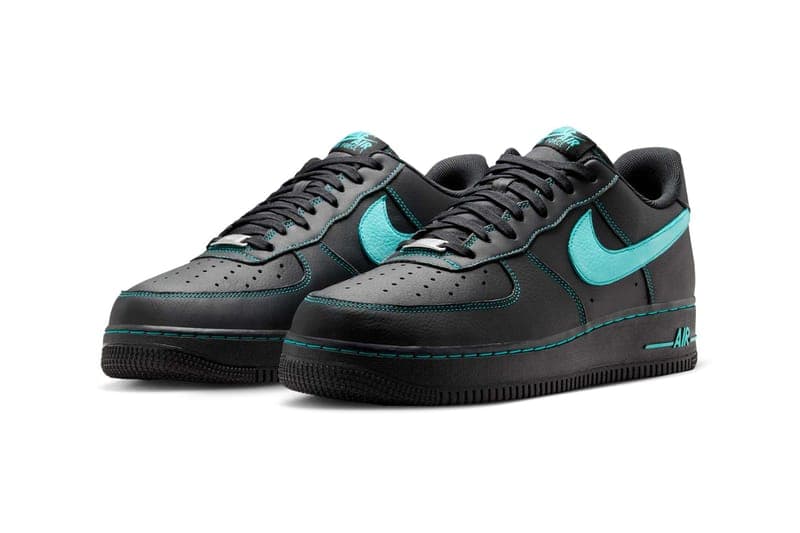 ナイキ エアフォース 1 にティファニーコラボを想起させる新色が登場 Nike Air Force 1 Low Black Tiffany release info