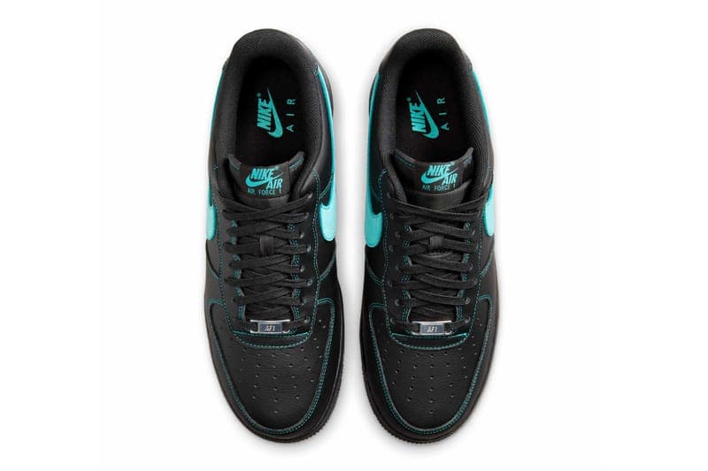 ナイキ エアフォース 1 にティファニーコラボを想起させる新色が登場 Nike Air Force 1 Low Black Tiffany release info