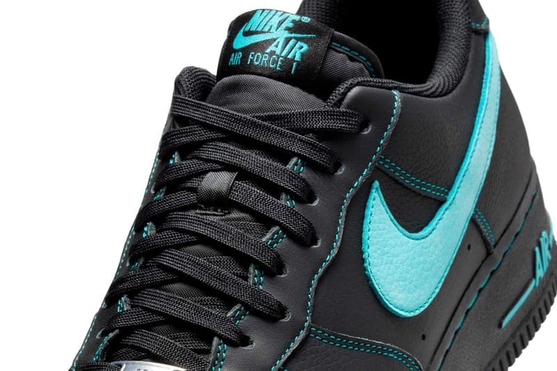 ナイキ エアフォース 1 にティファニーコラボを想起させる新色が登場 Nike Air Force 1 Low Black Tiffany release info