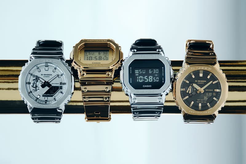 ジーショックが革新的なタフシリコーンバンドを初搭載したファインメタルシリーズをリリース G-SHOCK Fine Metallic Series Tough Silicone Band Shock-Resistant Water-Resistant GM-5600YM-8 GM-5600YMG-9 GM-2100YM-8A GM-2100YMG-9A