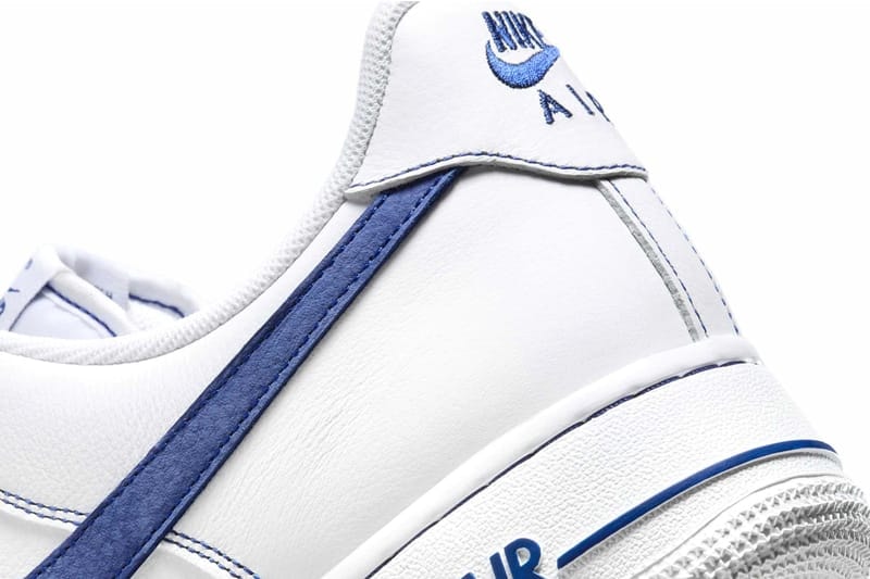 ナイキエアフォース1ローからブルーのコントラストが目を惹く新色モデルが登場 Nike Air Force 1 Low Contrast Stitch white deep royal blue HQ2037-100 Release Info