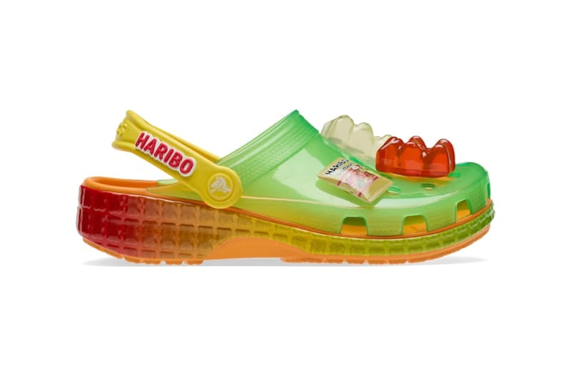 クロックスがハリボーの人気グミ “ゴールデンベア”とのコラボレーションを発表 Haribo x Crocs Classic Clog 210896-90H candy gummy gummies release info march 2024 comfortable candy