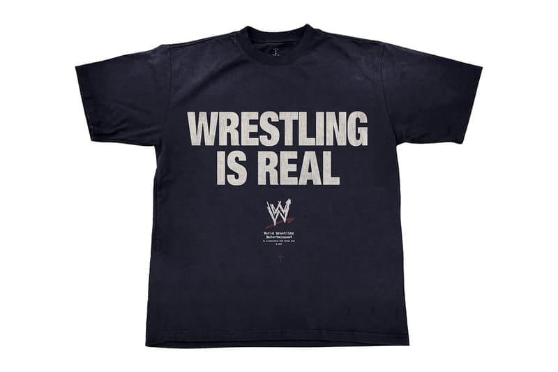 トラヴィス・スコットが WWE とコラボした"WRESTLING IS REAL"Tシャツを発売