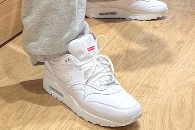 シュプリーム x ナイキ エアマックス 1 にホワイトカラーが登場か Supreme x Nike Air Max 1 white first look