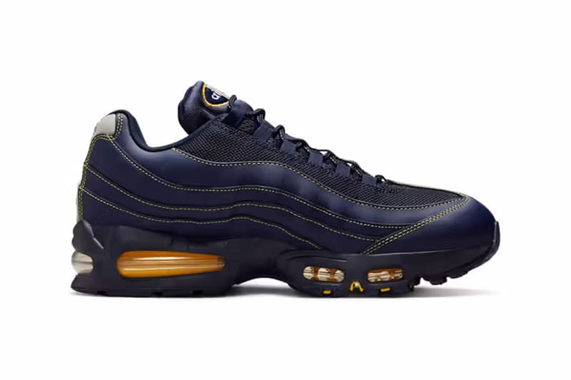 ナイキ. エアマックス 95 に米ミシガン大学から着想を得た新色 “ミシガン” が登場 Nike Air Max 95 OG "Obsidian/Varsity Maize" IB7936-400 Release info university of michigan wolverines school swoosh air max day