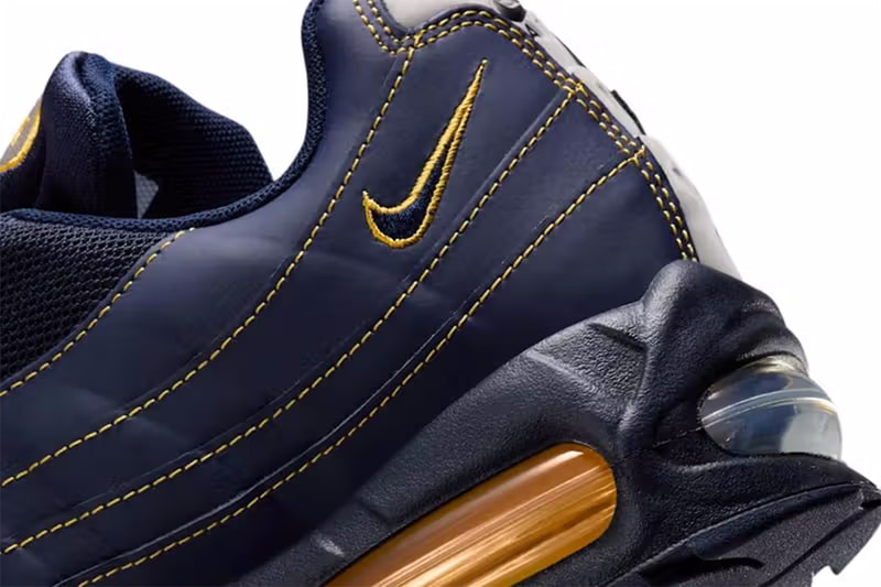 ナイキ. エアマックス 95 に米ミシガン大学から着想を得た新色 “ミシガン” が登場 Nike Air Max 95 OG "Obsidian/Varsity Maize" IB7936-400 Release info university of michigan wolverines school swoosh air max day
