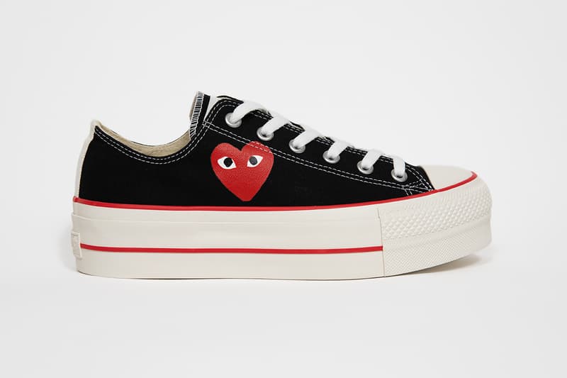 プレイ コムデギャルソン x コンバースから初の厚底シューズが登場 PLAY COMME des GARÇONS x Converse Chuck Taylor All-Star Platform 2025 spring summer release info