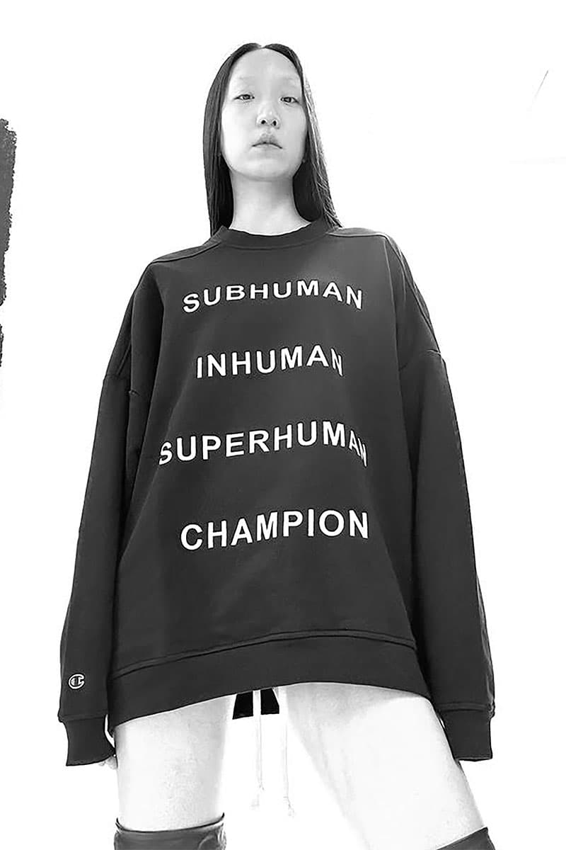 チャンピオンxリックオーエンスによる最新コラボコレクションが発売 champion rick owens collabo collection release info