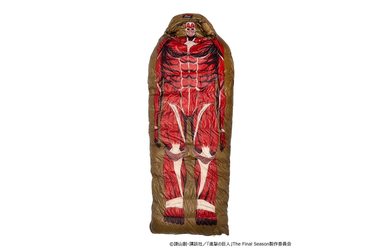 Attack on Titan NANGA Sleeping Bag Release Info　ナンガが『進撃の巨人』とコラボして“巨人寝袋”登場