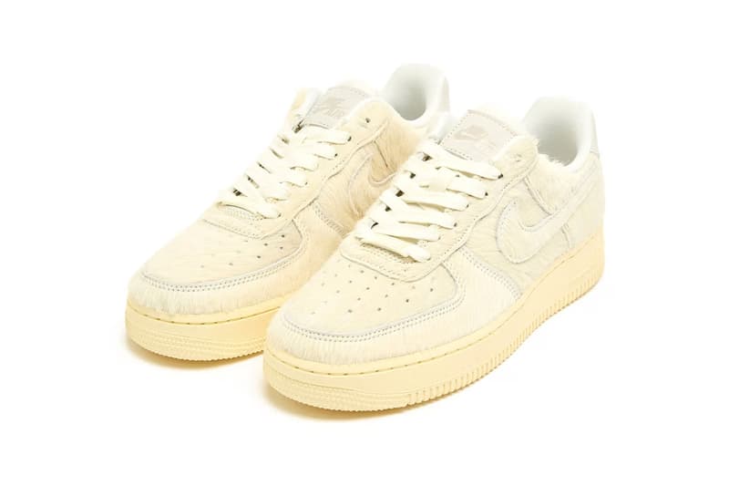 ナイキエアフォース1ローより新色 “ポニーヘアー” が登場 nike air force 1 low faux pony hair sail ii7398 100 release info