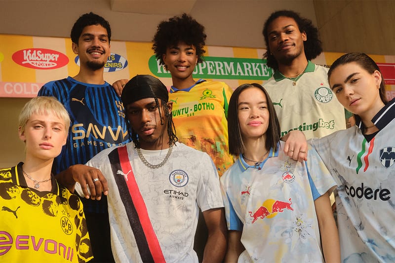 PUMA x KidSuper が 7つの強豪クラブユニフォームをアート化