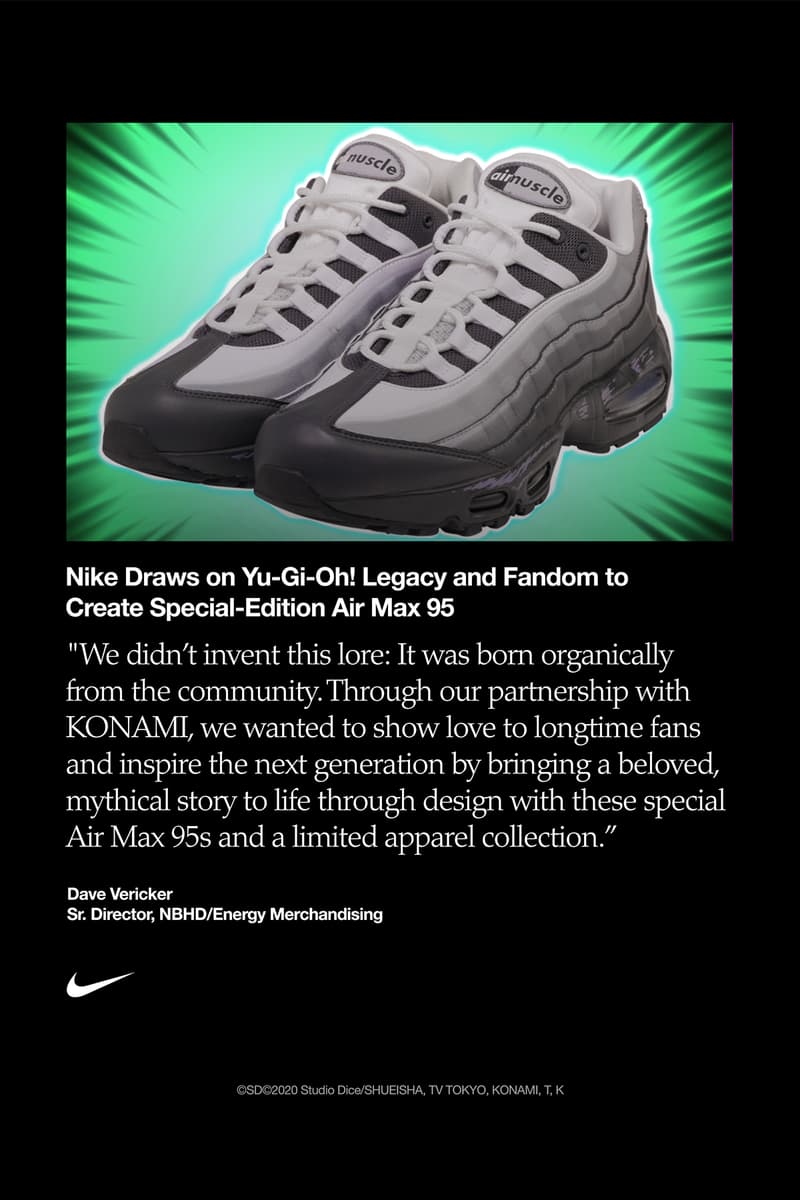 『遊☆戯☆王』x ナイキ エアマックス 95 QS YGO の発売情報が解禁 Yu-Gi-Oh! x Nike Air Max 95 QS YGO release info