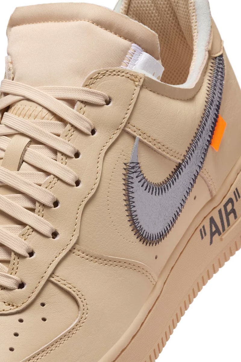 オフホワイト x ナイキ エア フォース 1 ロー “セサミ” の公式ビジュアルをチェック Off-White™ x Nike Air Force 1 Low "Sesame" release info Virgil Abloh
