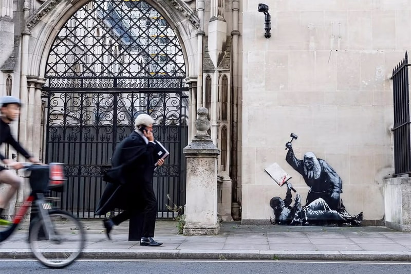 バンクシーが英国の王立裁判所に新作をドロップ New Banksy Mural Hits London's Royal Courts of Justice Art Artworks