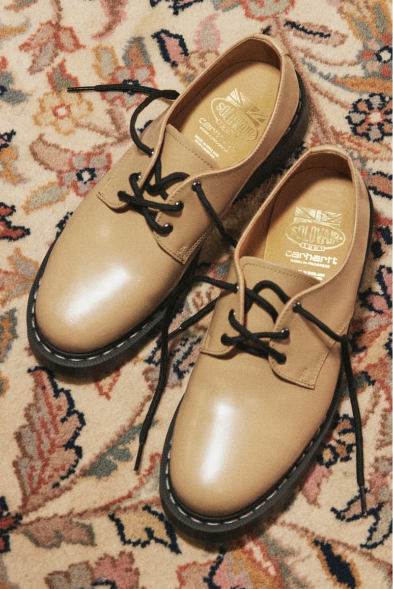 ソロヴェアーxカーハートワークインプログレスによるレザーシューズが発売 solovair carhartt wip leather shoes release info