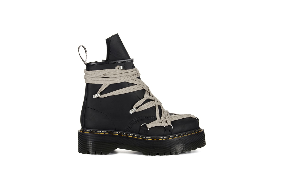 Rick Owens × Dr. Martens のQuad Bootコラボ：1B60 PENTALACE BOOT／1460 MEGALACE BOOT／STEEL TOE BOOT