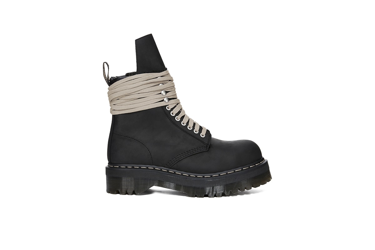 Rick Owens × Dr. Martens のQuad Bootコラボ：1B60 PENTALACE BOOT／1460 MEGALACE BOOT／STEEL TOE BOOT