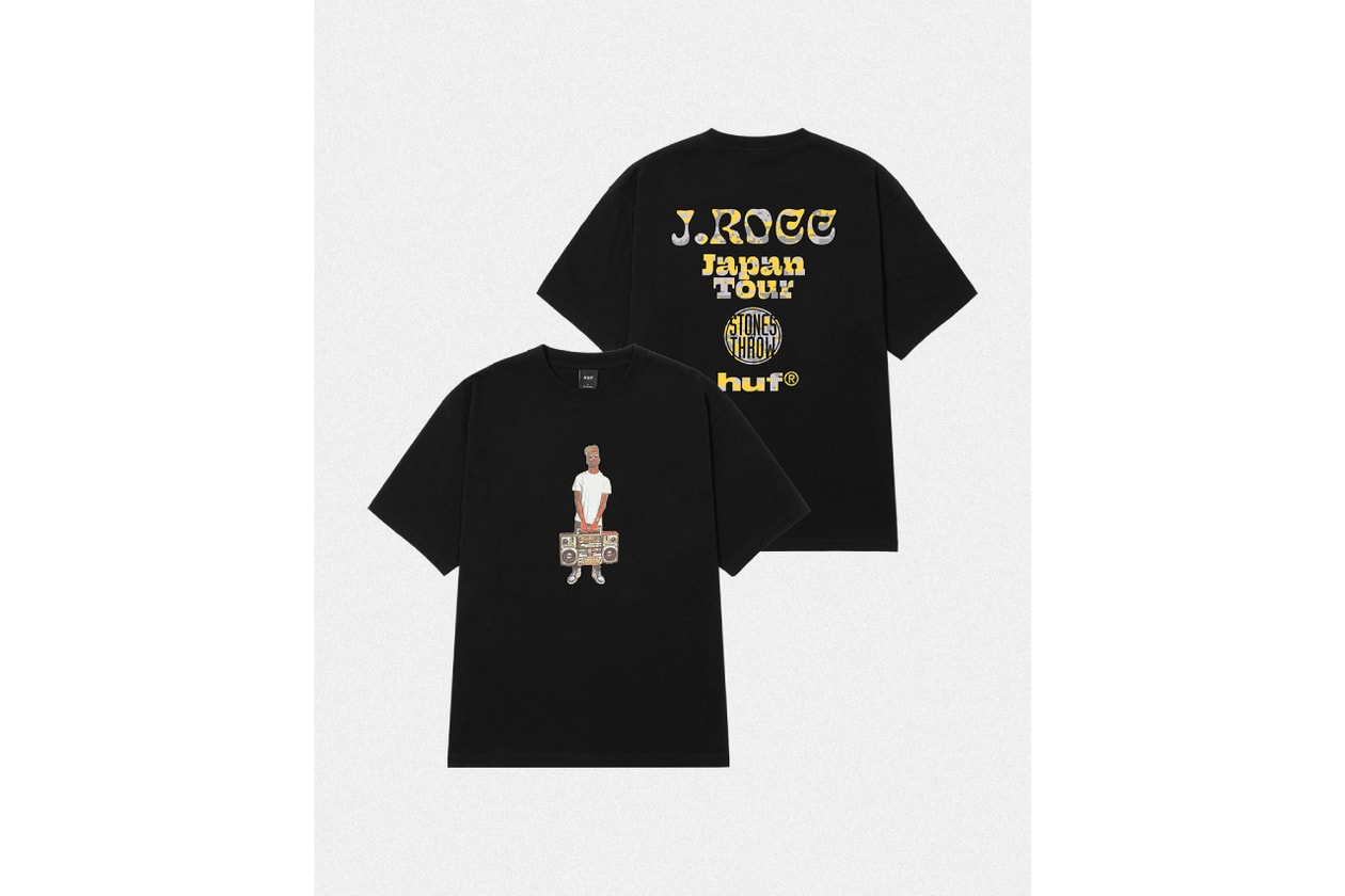 ハフがJ.ロックの来日ツアーを記念してハフxJ.ロックxストーンズ・スローによるコラボアイテムをリリース huf j rocc huf j rocc stones throw collaboration release info