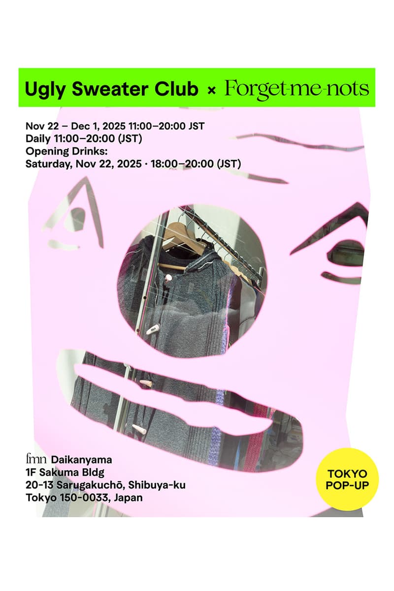 ロシア発のアグリーセータークラブがフォーゲットミーノットでにてポップアップを開催 ugly sweater club forget me nots tokyo pop up open info