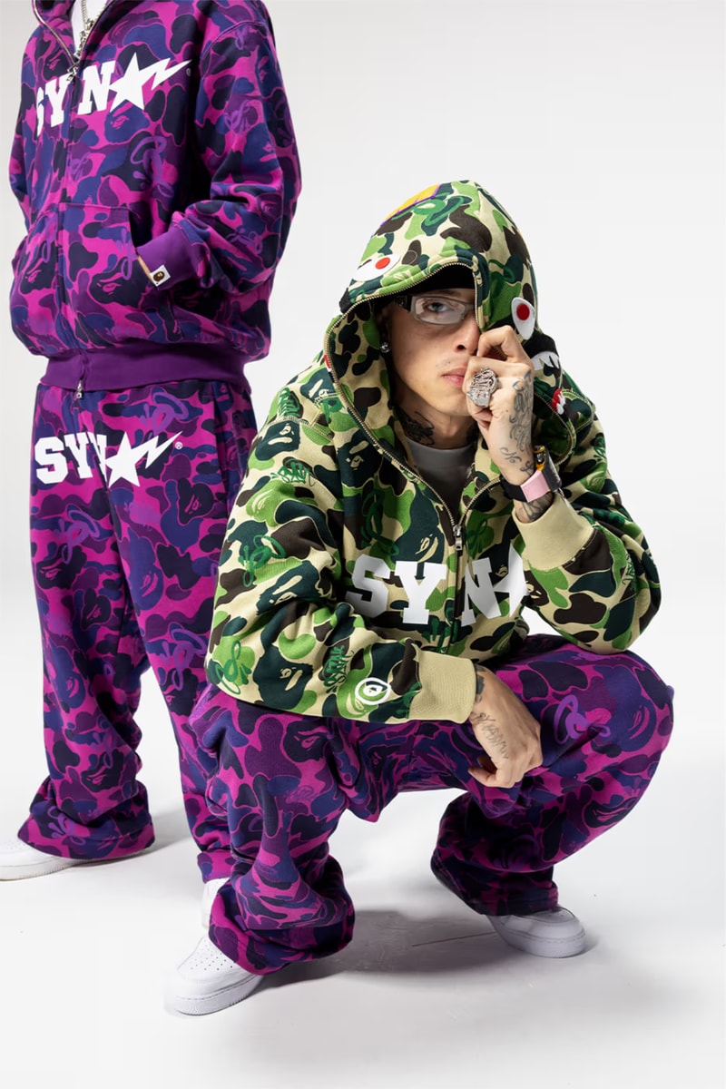 セントラル・シーの手掛ける ベイプ®︎ x スポティファイ x シナ コレクションの全貌が解禁 BAPE® X Spotify X SYNA by Central Cee capsule collection release info