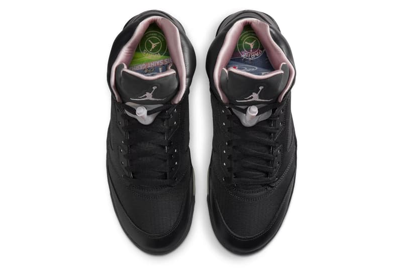 PSG x エアジョーダン 5 “オフノワール アンド アンスラサイト” の発売情報が解禁 PSG x Air Jordan 5 Off Noir and Anthracite release info