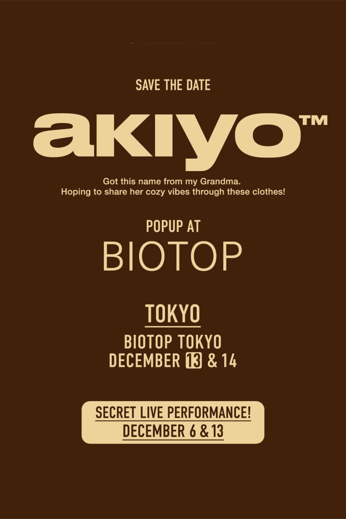 デザイナー非公開の新ブランド エイキヨの 1st シリーズがローンチ akiyo 1st series launch info BIOTOP TOKYO