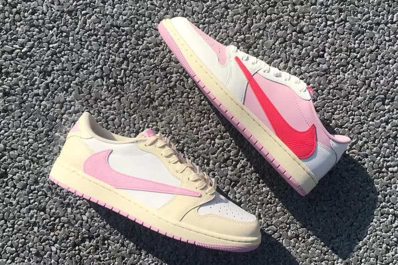 トラヴィス・スコット x エアジョーダン 1 ロー OG “ピンク パック” のサンプルが浮上 Travis Scott Air Jordan 1 Low OG "Pink Pack" first look