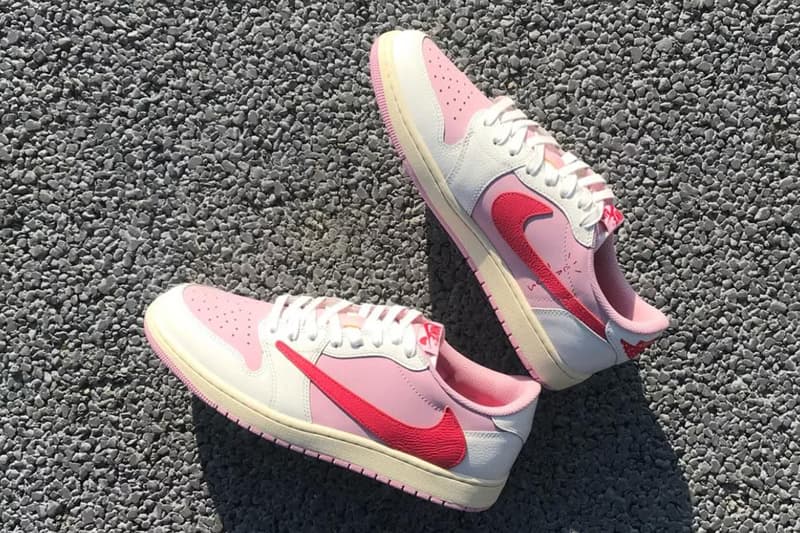 トラヴィス・スコット x エアジョーダン 1 ロー OG “ピンク パック” のサンプルが浮上 Travis Scott Air Jordan 1 Low OG "Pink Pack" first look