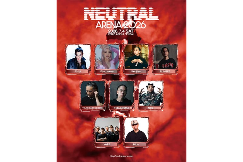 東北初となるHip Hopフェスティバル NEUTRAL ARENA 2026 の第3弾出演アーティストが発表 hip hop neutral arena 2026 new artist lineup release info
