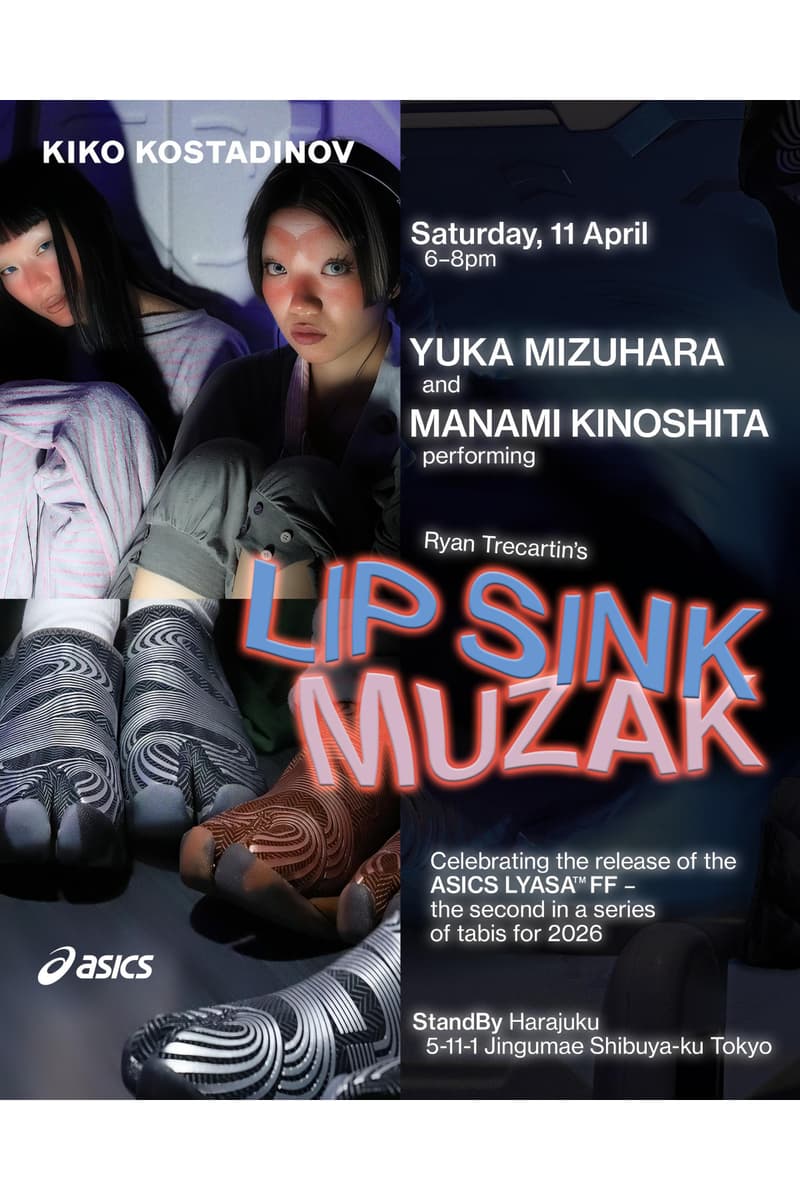 キコ・コスタディノフ x アシックスが新作のローンチを記念したパブリックイベントを原宿で開催 KIKO KOSTADINOV x ASICS LYASA™ FF  BUCKLE YUP: LIP SINK MUZAK info
