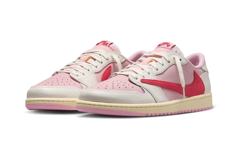 トラヴィス・スコット x エアジョーダン 1 ロー “ピンク パック” の発売情報が解禁 Travis Scott x Air Jordan 1 Low Shy Pink and Tropical Pink Muslin and Pink release info