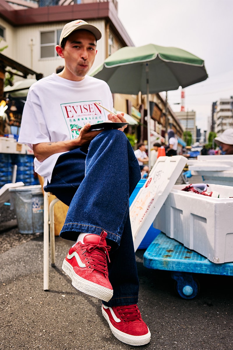 エビセンスケートボードとヴァンズより寿司と兜をモチーフにした異色のコラボを発表 evisen skateboards vans collabo shoes release info