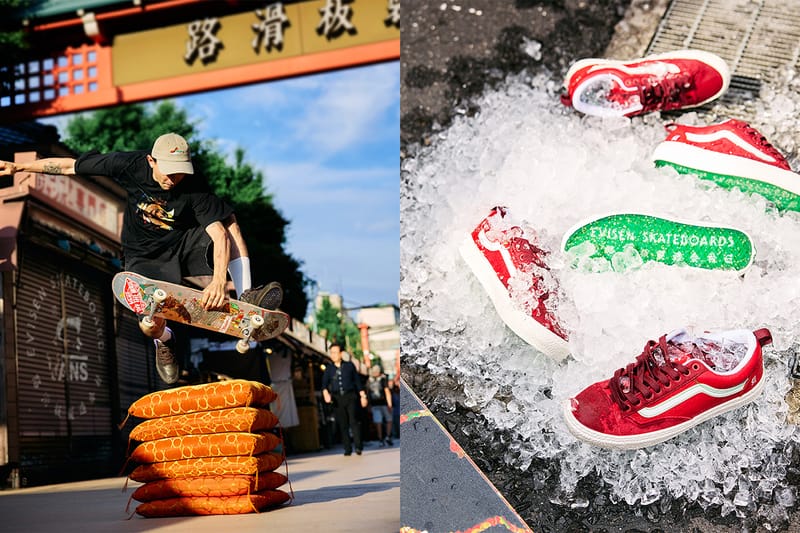 Evisen Skateboards x Vans が寿司と兜をモチーフにした異色のコラボを発表