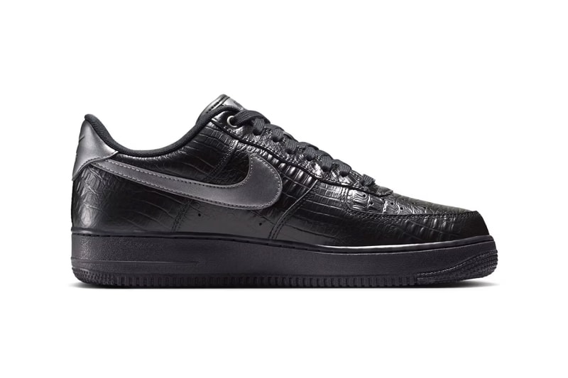 ナイキ エアフォース 1 ローにラグジュアリーなエッセンスを加えた新作 “トリプル ブラック クロコ” が登場 Nike Air Force 1 Low “Triple Black Croc” Release info