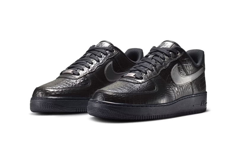 ナイキ エアフォース 1 ローにラグジュアリーなエッセンスを加えた新作 “トリプル ブラック クロコ” が登場 Nike Air Force 1 Low “Triple Black Croc” Release info