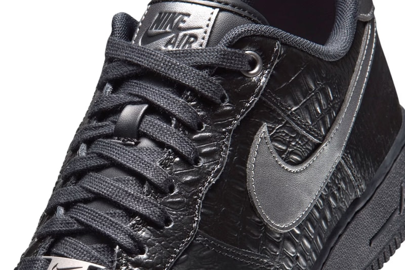 ナイキ エアフォース 1 ローにラグジュアリーなエッセンスを加えた新作 “トリプル ブラック クロコ” が登場 Nike Air Force 1 Low “Triple Black Croc” Release info
