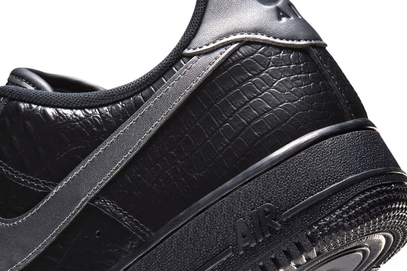 ナイキ エアフォース 1 ローにラグジュアリーなエッセンスを加えた新作 “トリプル ブラック クロコ” が登場 Nike Air Force 1 Low “Triple Black Croc” Release info