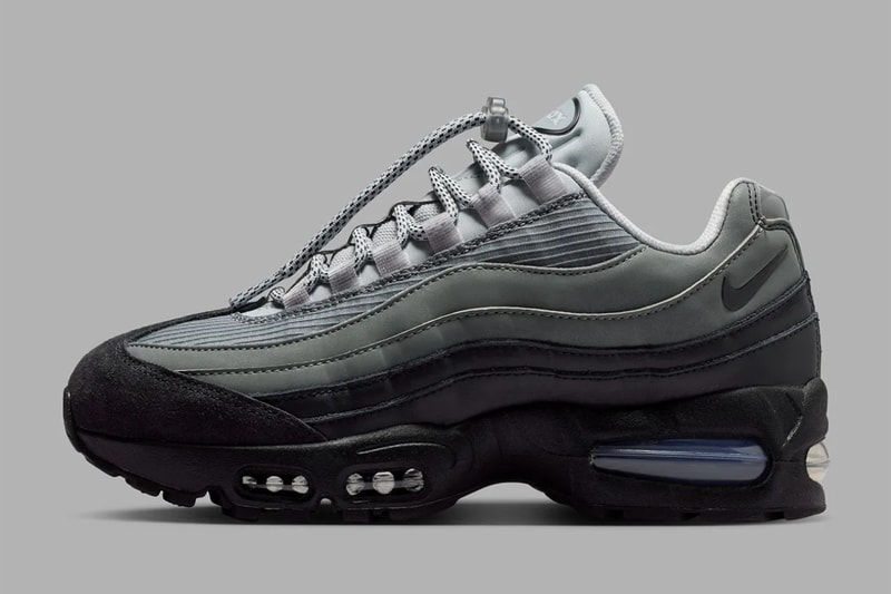 ナイキ エアマックス 95にシューレースロックを備えた新作 “ブラック/ライトスモークグレイ” が到着 Nike Air Max 95 SE Black/Light Smoke Grey Release info