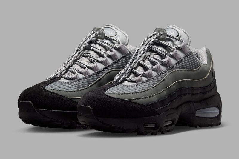 ナイキ エアマックス 95にシューレースロックを備えた新作 “ブラック/ライトスモークグレイ” が到着 Nike Air Max 95 SE Black/Light Smoke Grey Release info