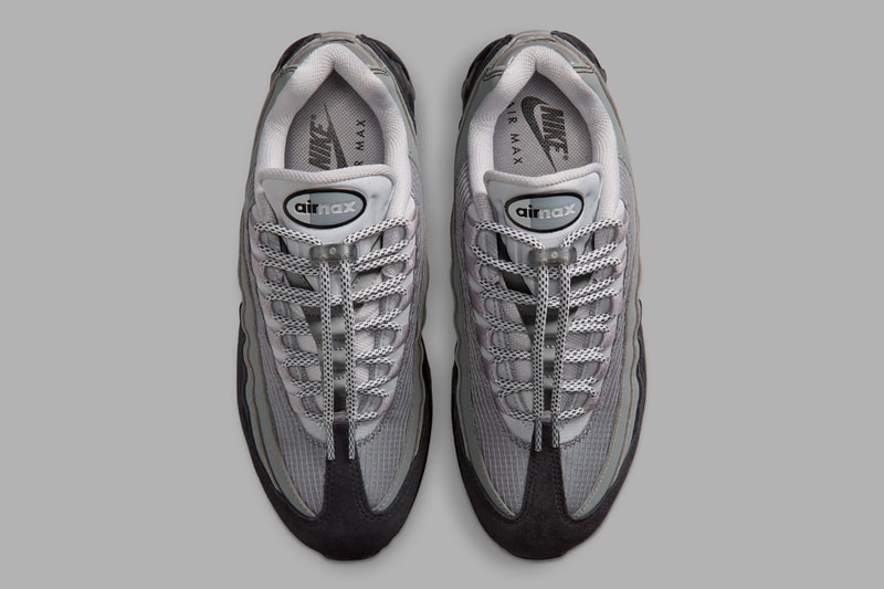 ナイキ エアマックス 95にシューレースロックを備えた新作 “ブラック/ライトスモークグレイ” が到着 Nike Air Max 95 SE Black/Light Smoke Grey Release info