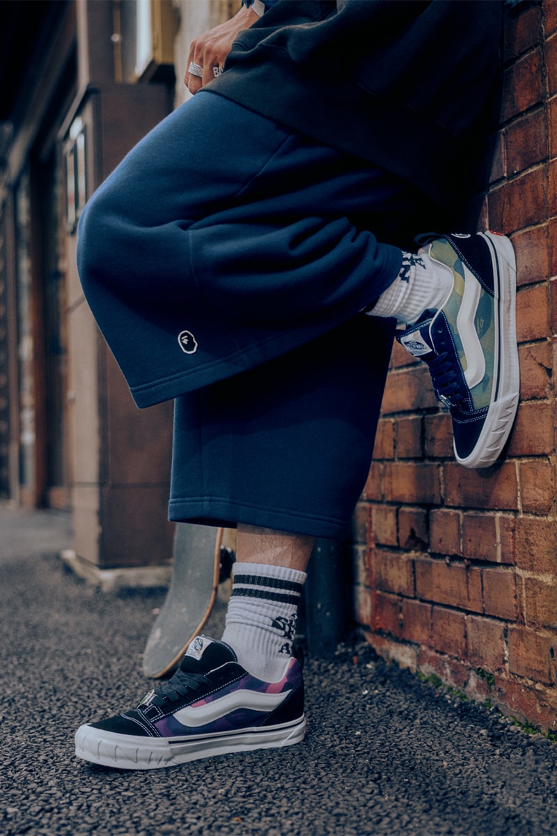 ベイプとヴァンズがKnu Skoolをベースにした最新コラボシューズを発売 bape vans knu skool collabo shoes release info