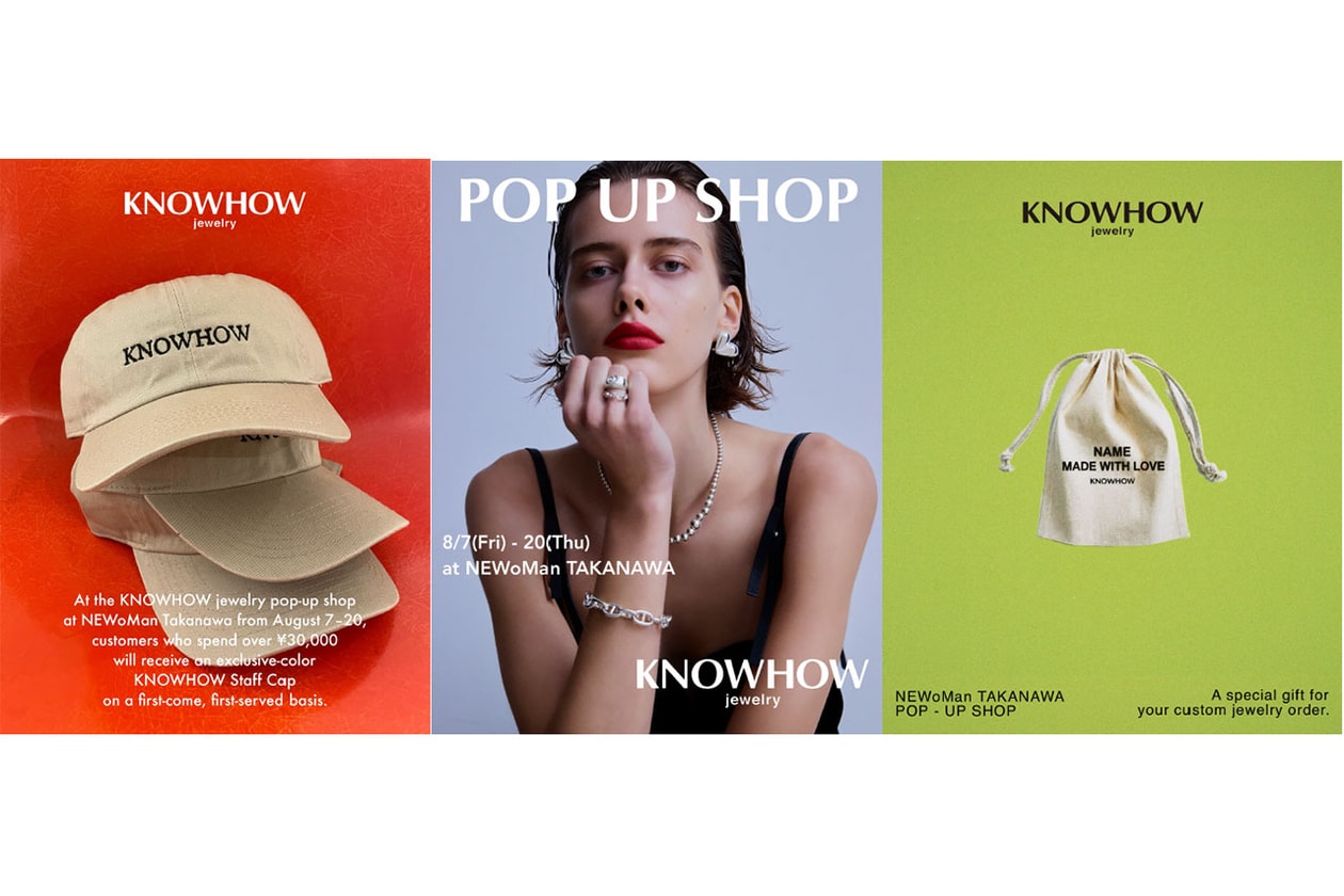 ノウハウジュエリーがニュウマンタカナワにてポップアップを開催 knowhow jewelry newoman takanawa pop up store info