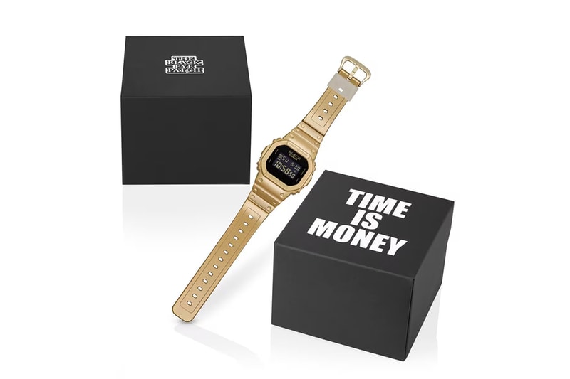 ブラックアイパッチとG-SHOCKが3度目のコラボ blackeyepatch gives the g shock dw 5600 a gold tone finish