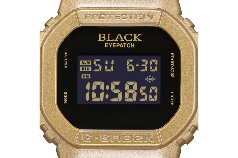 ブラックアイパッチとG-SHOCKが3度目のコラボ blackeyepatch gives the g shock dw 5600 a gold tone finish
