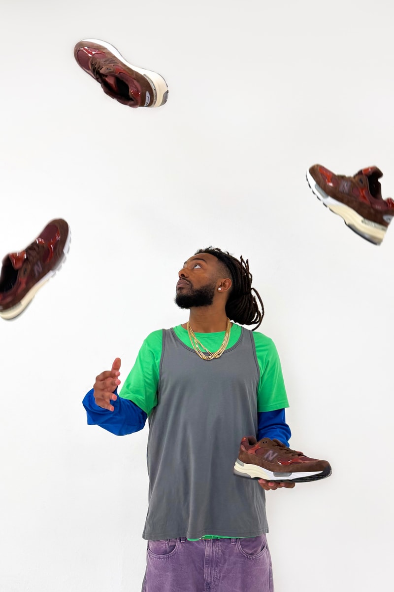 アミーネが自身初のニューバランス メイドイン USA コラボ 992 “アウトドア スクール” を発表 Amine New Balance Made in USA 992 first look