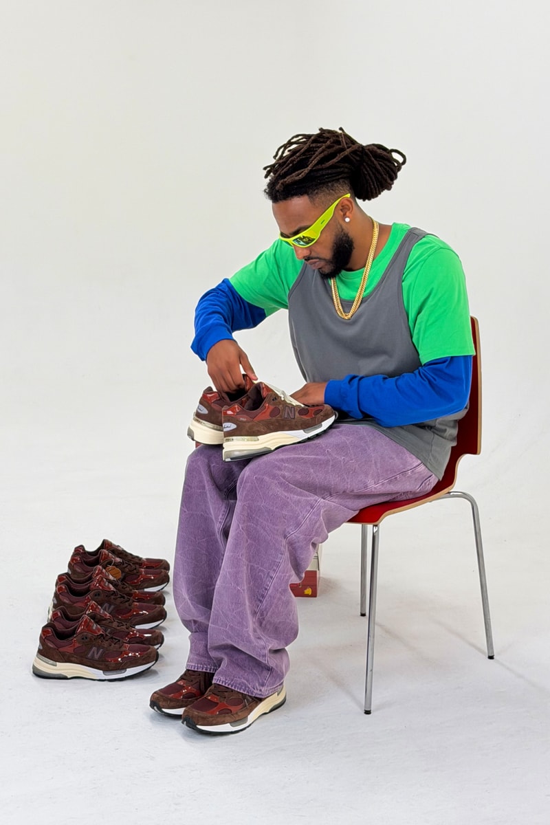アミーネが自身初のニューバランス メイドイン USA コラボ 992 “アウトドア スクール” を発表 Amine New Balance Made in USA 992 first look